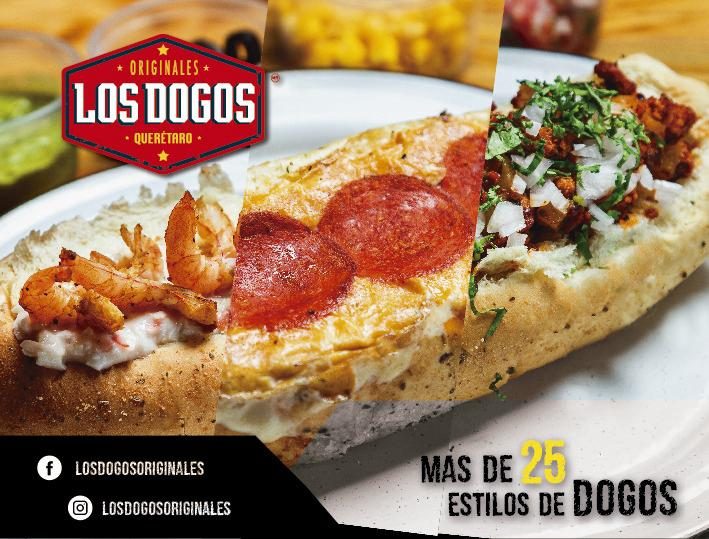 Variedad de dogos: camarón, pepperoni y especial de la casa